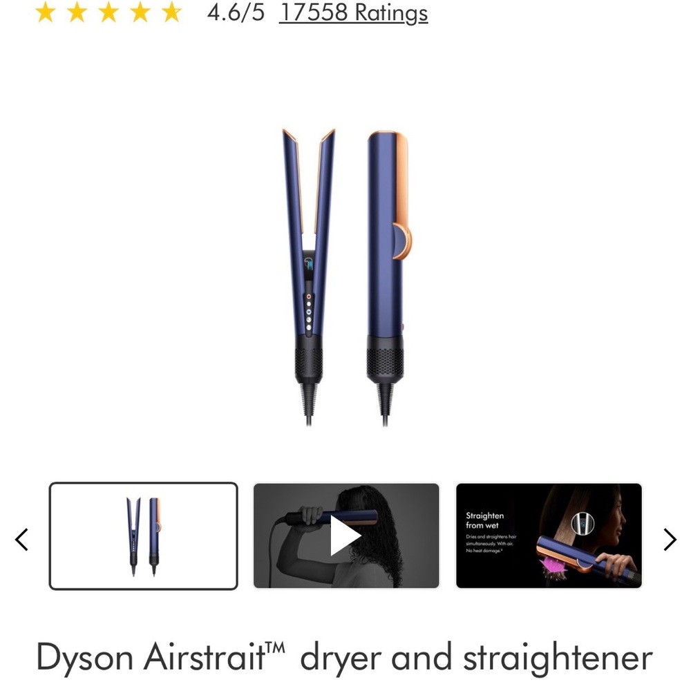 Dyson Airstrait Hair Tool - Navy and Copper